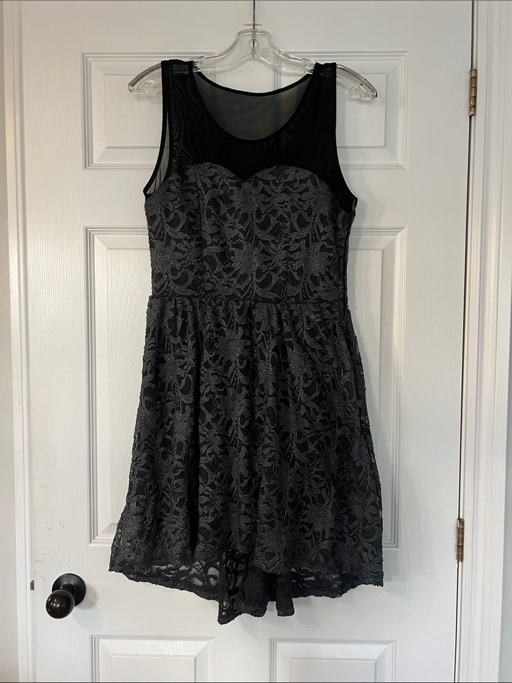 dELiA*s Black Lace Fit & Flare Mini Dress